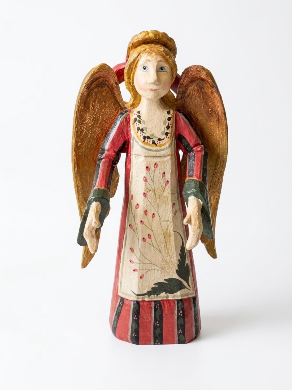 ✨ Vintage Guatemalan Folk Art Santos Style Holiday Angel 14” 🕊️